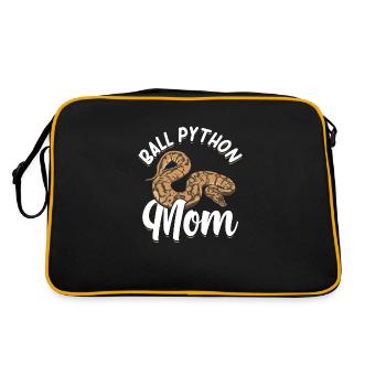 Königspython Schlange | Haustiere Reptil Geschenke - Retro Tasche - Schwarz/Gold - Hinten