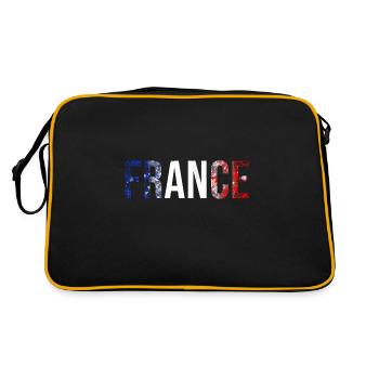 France europe flag blue white red flags - Retro Bag - black/gold - Back