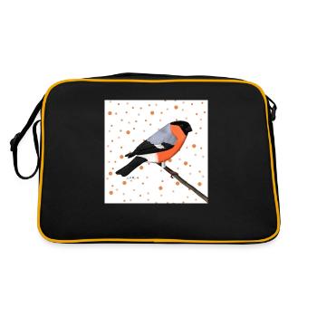 Bouvreuil Orange Oiseau Animal Femmes Hommes Enfants - Sac Retro - noir/or - Dos