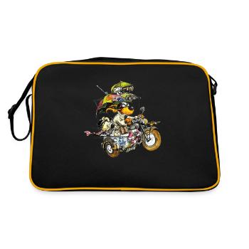 Secret agent Morris and his team on duty - Retro Bag - black/gold - Back