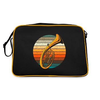 retro tenor horn folk music gift - Retro Bag - black/gold - Back