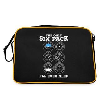 Pilot Flugzeug fliegen Segelfliegen Outfit Herren - Retro Tasche - Schwarz/Gold - Hinten