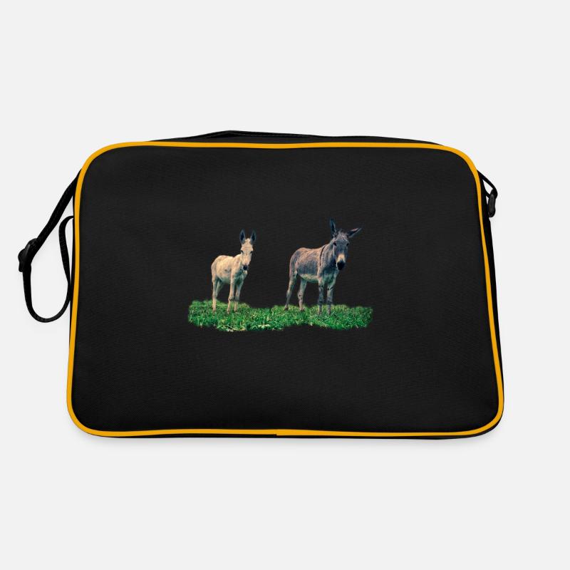 donkey - Esel - Retro Tasche - Schwarz/Gold
