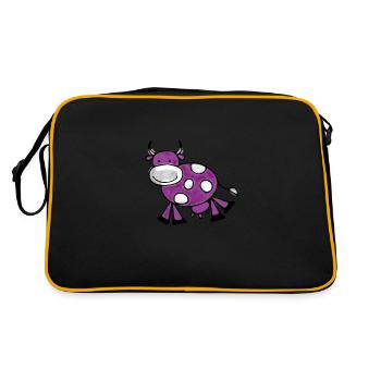 Doux pourpre vache dessin enfant - Sac Retro - noir/or - Dos