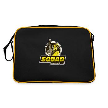 logo de jeu avec un personnage de tireur - Sac Retro - noir/or - Dos