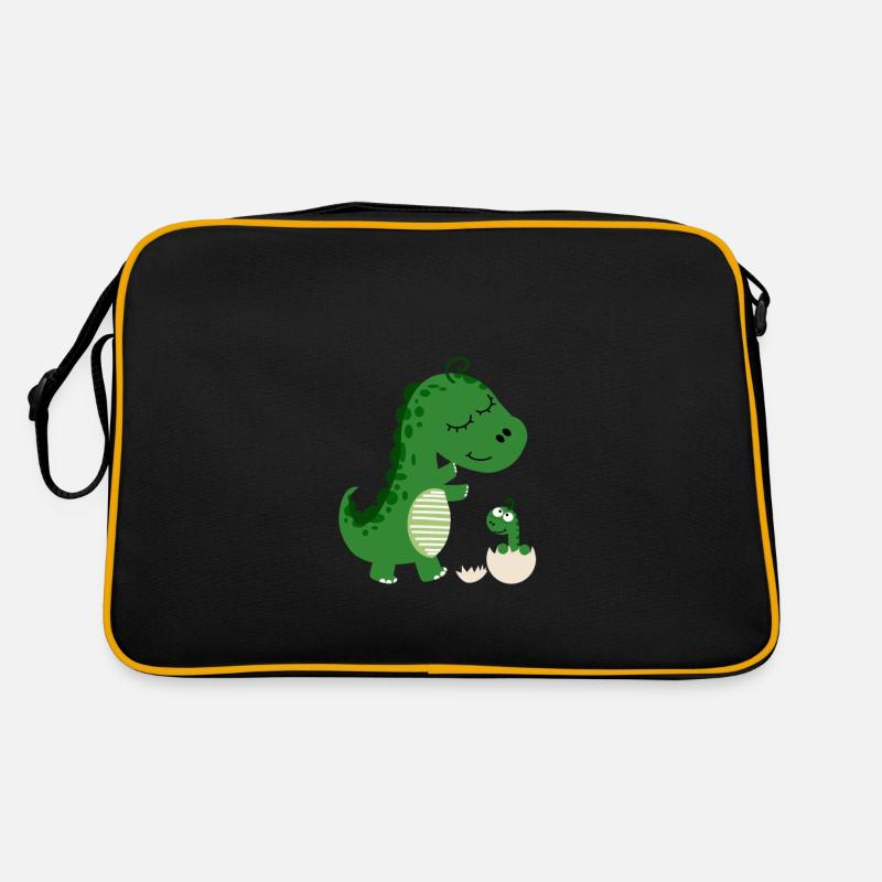 Großer Dino Kleiner Dino Retro Tasche