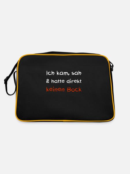 Ich kam, sah & hatte direkt keinen Bock | Geschenk - Retro Tasche - Schwarz/Gold