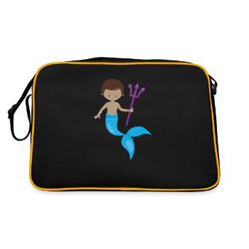 Jolie sirène avec trident - Sac Retro - noir/or - Dos