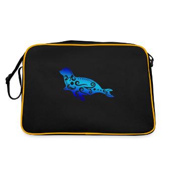 Maori Sea Lions Polynesia Tribal Tattoo Gift - Retro Bag - black/gold - Back