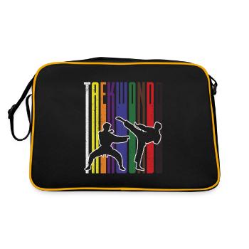 Coup de pied d'arts martiaux de Taekwondo TKD Tae Kwon Do Vintage - Sac Retro - noir/or - Dos