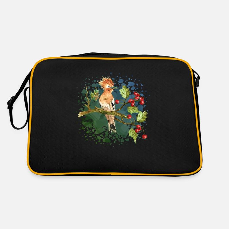 Bunter Vogel - Retro Tasche - Schwarz/Gold