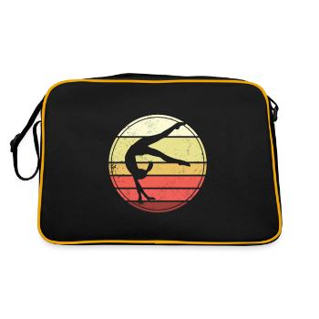 Vintage Akrobatische Gymnastik Liebhaber Turner - Retro Tasche - Schwarz/Gold - Hinten