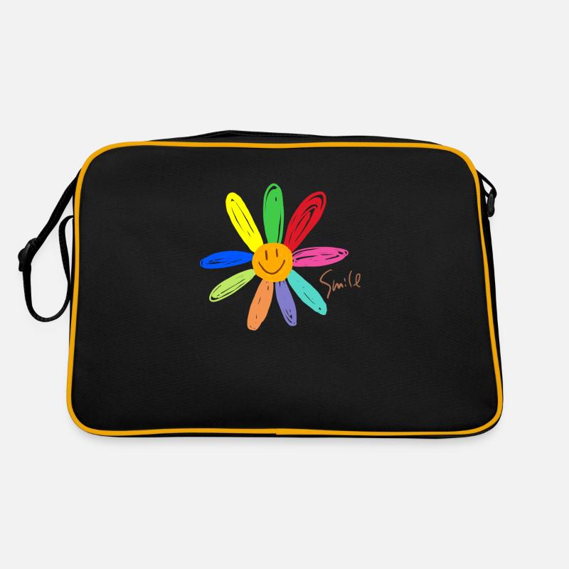 Fleur de sourire - Sac Retro - noir/or