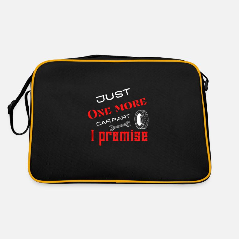 Nur noch ein Auto Teil I verspreche NICE Geschenk T-Shirt - Retro Tasche - Schwarz/Gold