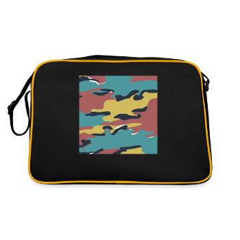 Belgian jigsaw camouflage texture - Retro Bag - black/gold - Back