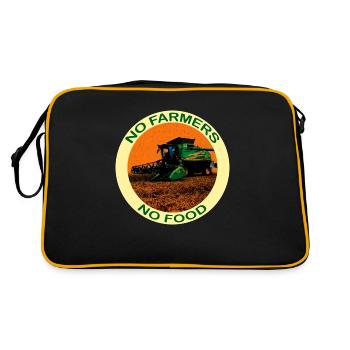 No farmers no food - with a combine harvester - Retro Bag - black/gold - Back