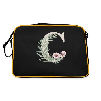 Lettre C avec des fleurs - Sac Retro - noir/or - Dos