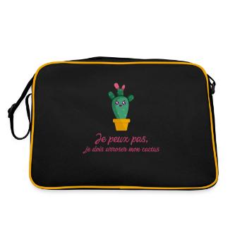 Je peux pas, je dois arroser mon cactus - Sac Retro - noir/or - Dos