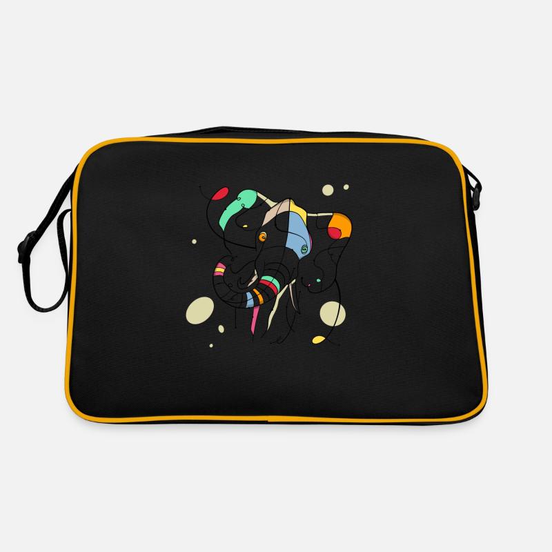 Elefant - Retro Tasche - Schwarz/Gold