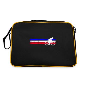 nationaler weißer Radfahrer - Retro Tasche - Schwarz/Gold - Hinten