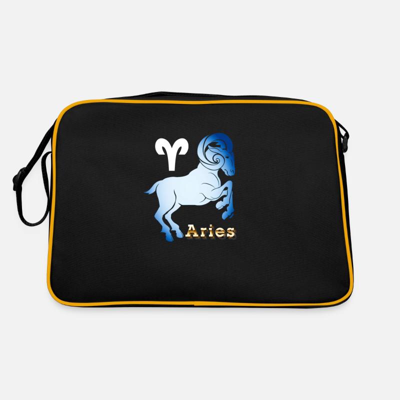 Widder Sternzeichen - Retro Tasche - Schwarz/Gold