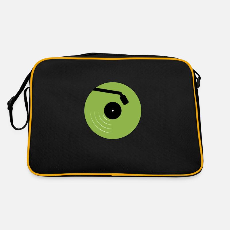 Schallplatte - Retro Tasche - Schwarz/Gold