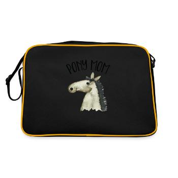 Pony Mom gray-brown pony - Retro Bag - black/gold - Back