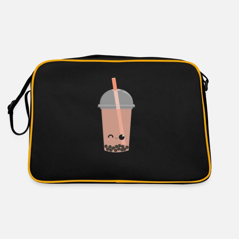 Kawaii Bubble Tea Pfirsich Retro Tasche