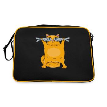 Cadeau de chat drôle drôle de chat cool - Sac Retro - noir/or - Dos