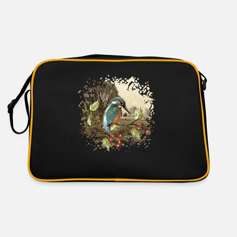 Bunter Vogel - Retro Tasche - Schwarz/Gold