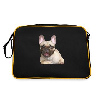 Bulldog - Retro Tasche - Schwarz/Gold - Hinten