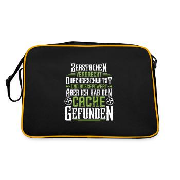 Zerstochen, verdreckt, durchgeschwitzt und ausgepo - Retro Tasche - Schwarz/Gold - Hinten