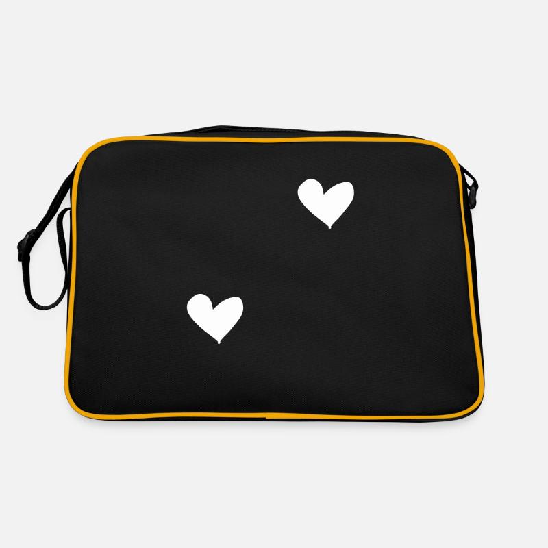 weiße Herzen Retro Tasche