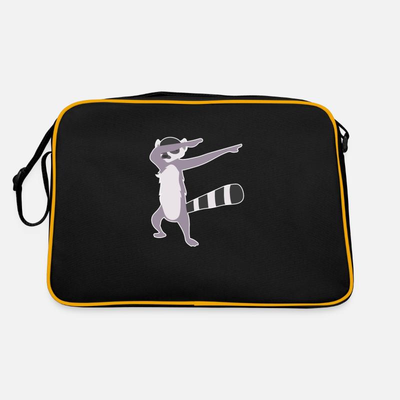 Dabbing Lemur Dab Dancer Lemur Lover Idée cadeau - Sac Retro - noir/or