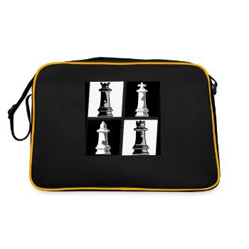 Schach - Retro Tasche - Schwarz/Gold - Hinten