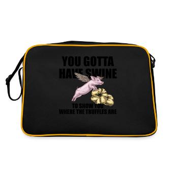 Truffe cochon avec aile - Sac Retro - noir/or - Dos