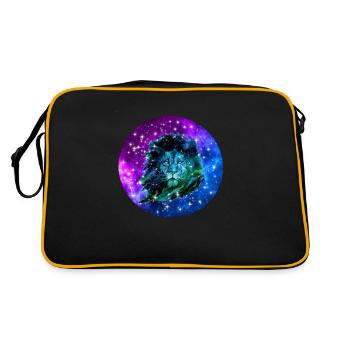 Galaxy Lion with Galaxy Design - Retro Bag - black/gold - Back
