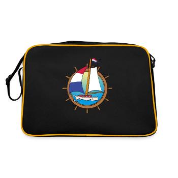 Illustration d’un voilier avec pavillon néerlandais - Sac Retro - noir/or - Dos
