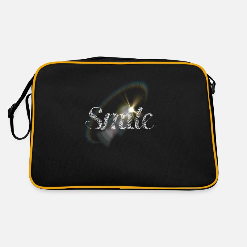 Lächeln Stern - Retro Tasche - Schwarz/Gold