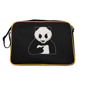 Ours panda grincheux avec un majeur - Sac Retro - noir/or - Dos