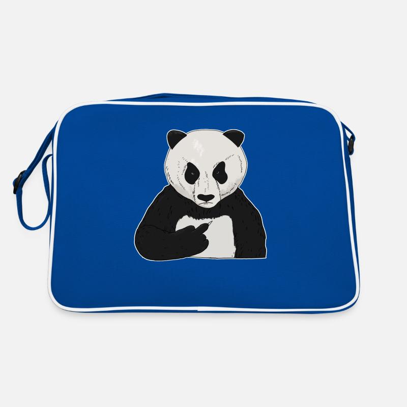 Mürrischer Pandabär with middle finger Retro Bag
