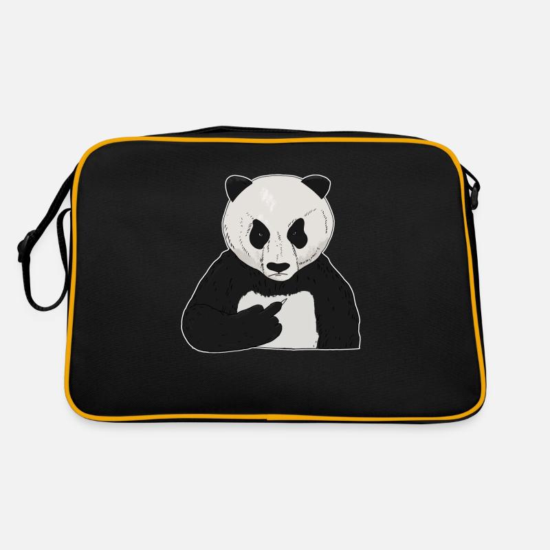 Mürrischer Pandabär with middle finger Retro Bag