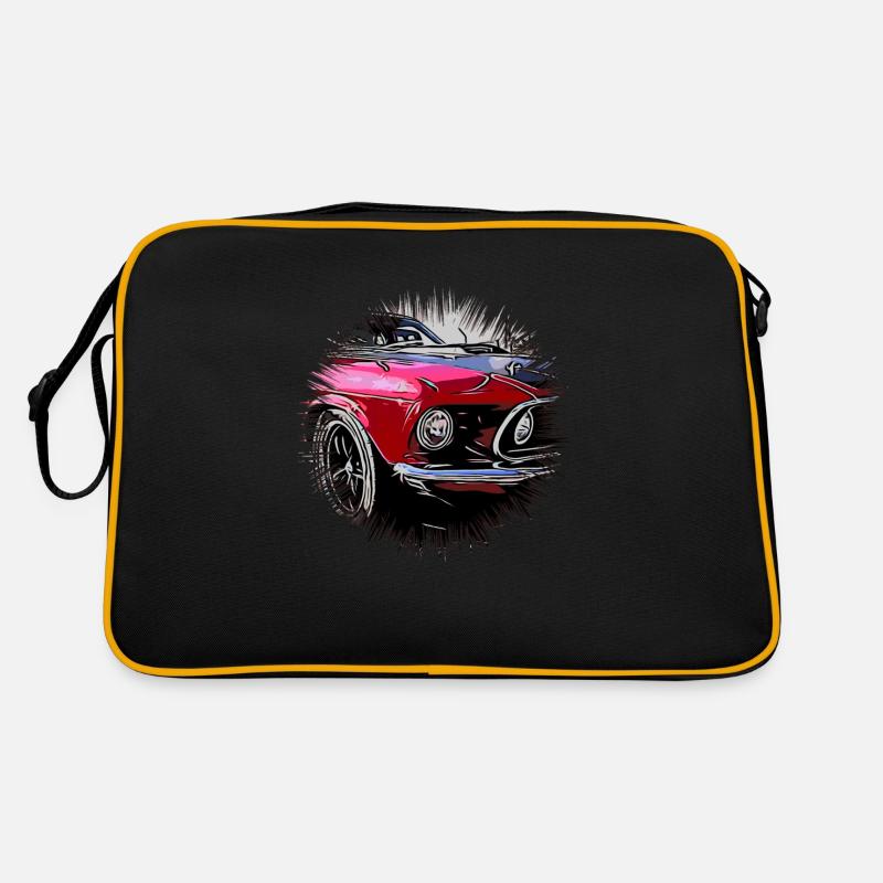 Auto - Retro Tasche - Schwarz/Gold