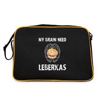 My brain need Lerberkas - Retro Tasche - Schwarz/Gold - Hinten