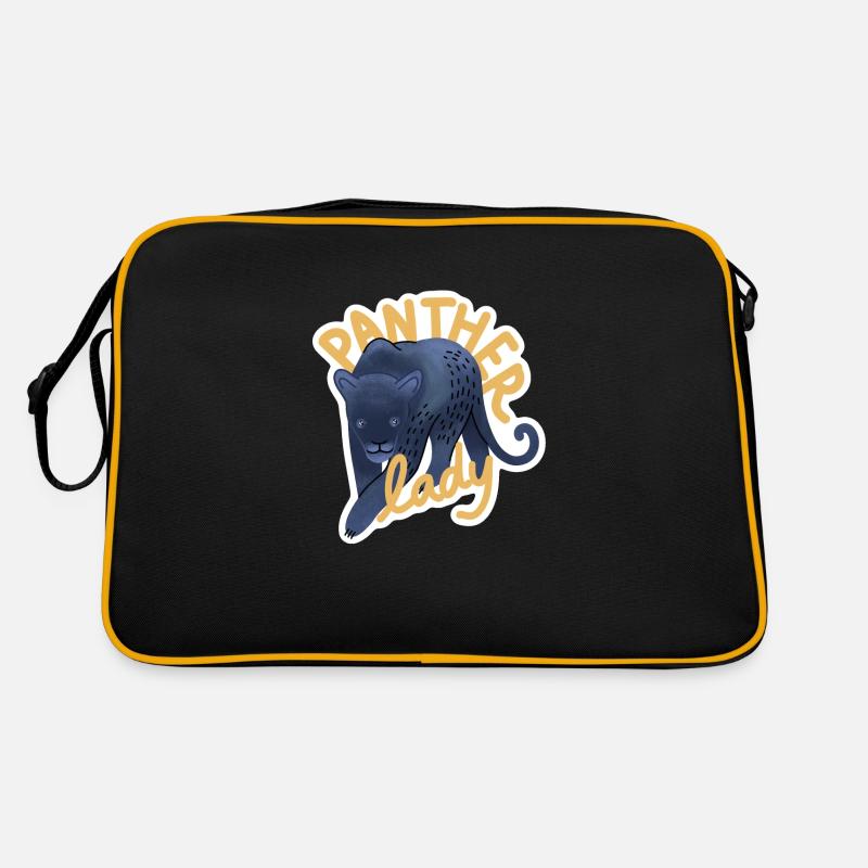 Hand gezeichnet eblack Panther Lady Retro Tasche