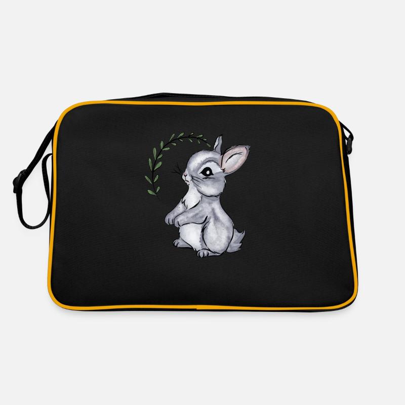 Bébé lapin Illustration aquarelle Sac Retro