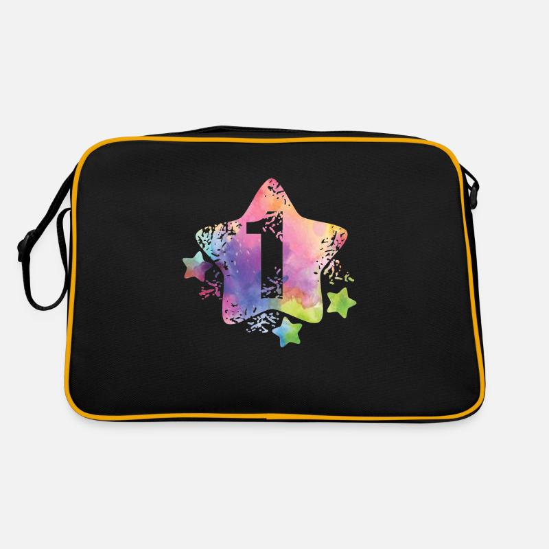 Bunte Zahl 1 Retro Tasche