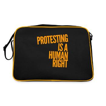 Protesting is a human right - Retro Bag - black/gold - Back