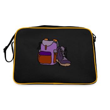 Wanderer /Trail / Trek - Retro Tasche - Schwarz/Gold - Hinten