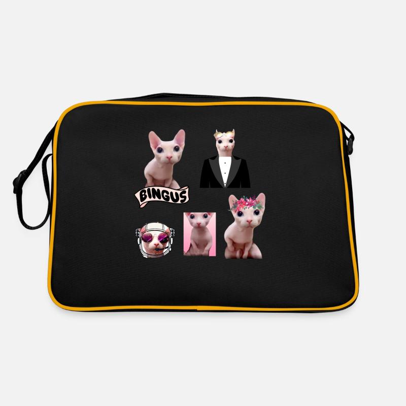 Bingus Meme - Retro Tasche - Schwarz/Gold